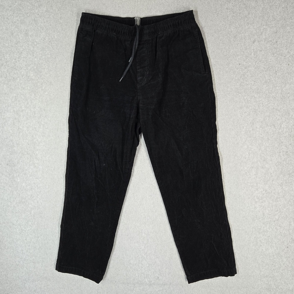 Volcom Men Pants S Black Sweatpants Corduroy 27" Inseam Logo